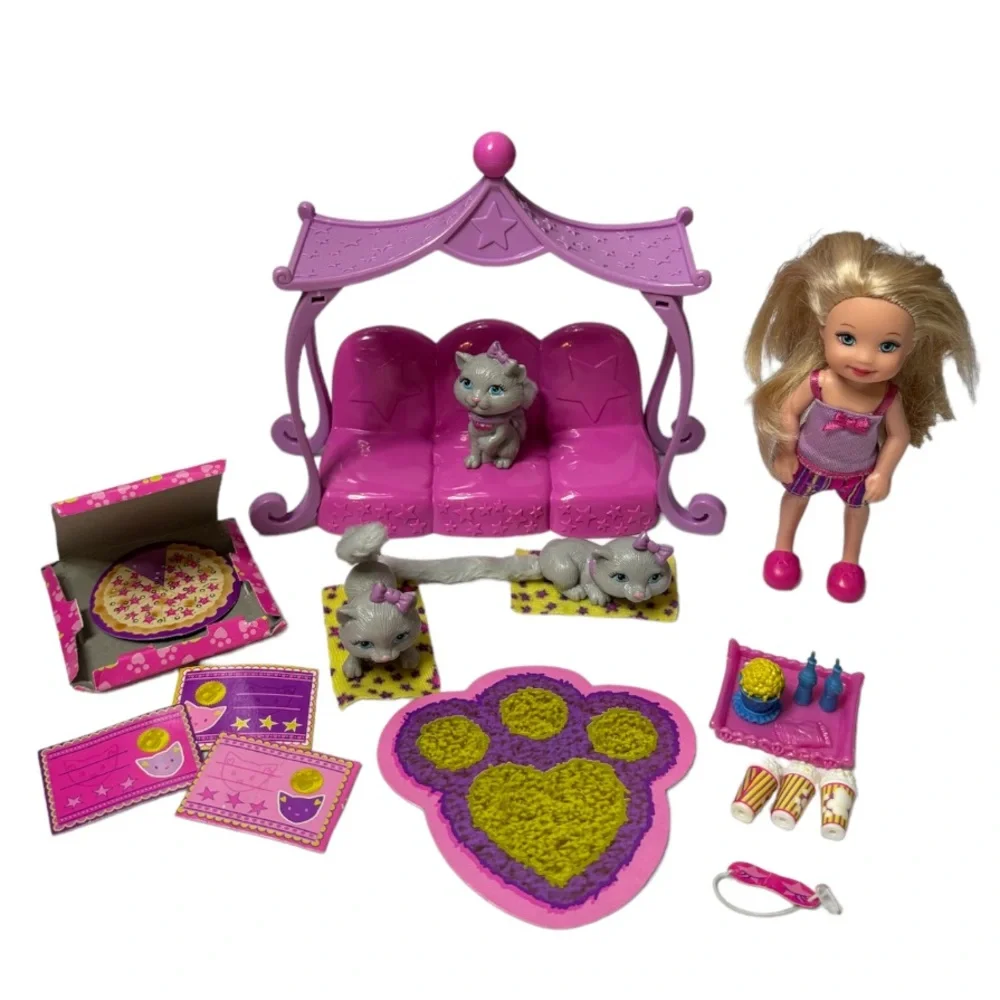 Barbie Kitty Sleepover Luv Me 3 Kittens Vintage Toys Miniatures Doll Accessories